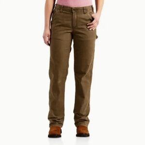 Carhartt Brown Women's Original Flex® rugged  Canvas Work Pant size 4 short EUC